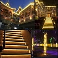 thumbnail image 4 of Tira de LED con energía solar para exteriores, tira de LED impermeable IP67 de 5 m 280 LED, luces LED de color blanco cálido con control remoto, 8 modos de iluminación 2835 SMD Fairy Lig, 4 of 5