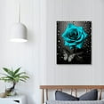 Shiartex Teal Rose Turquoise Blue Flower Contemporary Black and White ...