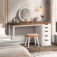 thumbnail image 5 of Tribesigns 47 inches Vanity Desk with 5 Drawers, Rustic Makeup Dressing Table with Storage, Modern Simple Computer Desk for Women, Girls (Brown), 5 of 6