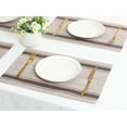 thumbnail image 6 of REGALWOVEN Placemats Set of 6 Vinyl Placemats for Kitchen Dining Table Decor Washable Heat Resistant Table Placemats Wipeable Table Mat Coffee 18*12in, 6 of 7