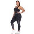 thumbnail image 2 of White Mark Women's Plus Size Cut Out Back Mesh Sports Bra & Leggings Activewear Set, 2 of 5