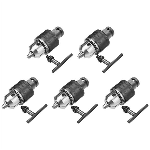 5Conjunto 1.5-10 mm 1/16 Pulgada - 3/8 Pulgada Capacidad Llave Taladro Portabrocas Llave Convertidor 1/2 Pulgada Adaptador Hembra Cuadrado