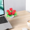 thumbnail image 6 of Artificial Mini Flower with Vase Rose Fake Flower Bouquets for Desk Home Decor (Rose), 6 of 8