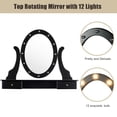 thumbnail image 4 of Topbuy Lighted Vanity Mirror Set Makeup Dressing Table w/ 5 Drawers Mirror & 12 LED Bulbs Black, 4 of 7