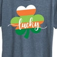 thumbnail image 3 of Instant Message - Lucky Striped Shamrock - Women's Short Sleeve Graphic T-Shirt, 3 of 6