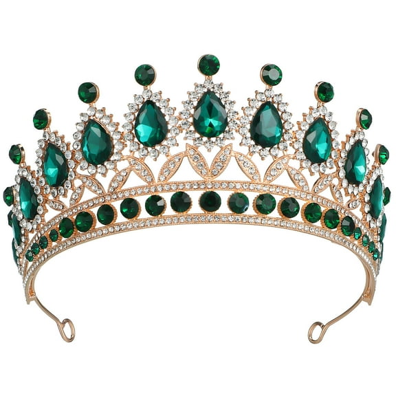 MLINS  Bride Tiara Homecoming Blue for Women Prom Birthday Women's Green