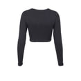 thumbnail image 6 of Liacowi Women Knit Cardigan Long Sleeve Single-breasted Knitwear Fall V Neck Button Crop Tops, 6 of 9