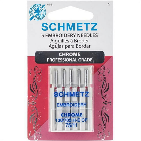 Schmetz Needle Chrome Embroidery Sz 75/11 5Pc (Pack Of 5)