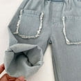 thumbnail image 6 of Odeerbi 0-3 Years Infant Boys Girls Raw Hem Jeans Cute Retro Denim Pants Sports Casual Cotton Cropped Pants with Pockets, 6 of 6