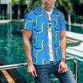 thumbnail image 6 of Hirioo Colorful Snake for Men's Baseball T-shirt Shirts Short Sleeve Casual Summer Button Stretch T Shirts,Size S-4XL-Small, 6 of 7