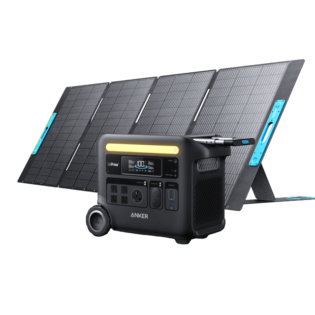 2400W Output/2800W Peak SOLIX F2600 Push Button Start Solar Generator w/ 400W Solar Panels for Home Backup, Camping, RV
