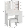 Vanity Desk with LED Lighted Mirror & Power Outlet Makeup Vanity Table