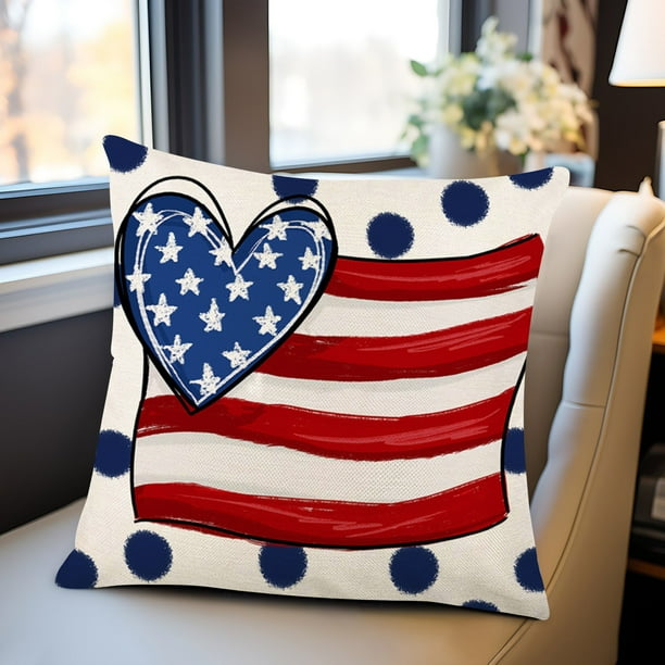 Funda de almohada con estampado de alta definición del Día de la Independencia