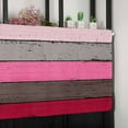 thumbnail image 6 of Pink Wooden Valances for Windows Farmhouse Kitchen Curtains Valances Rod Pocket Valance Curtains for Kitchen Windows Grey Red Stripe Gradient Country Rustic Grain Window Valances for Bathroom 60"x18", 6 of 6