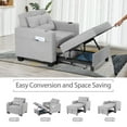 thumbnail image 3 of Accent Chairs Armchairs Arm Lounge Chair into Sofa Bed Linen with USB, Storage Space for Living Room Bedroom, Light Gray, 3 of 9
