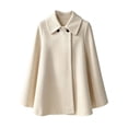 thumbnail image 5 of TGSLY Women's Wool Blend Swing Coat Soft Casual Collared Long Sleeve Jacket Loose Casual Solid Color Fall Winter Outerwear M, 5 of 10
