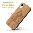 thumbnail image 3 of Case Yard Wooden Case Outside Soft TPU Silicone, Slim Fit Shockproof Wood Protective Phone Cover for Girls Boys Men and Women, Supports Wireless Charging Anubis Design case for iPhone-XR, 3 of 7