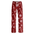 thumbnail image 4 of Lumtrix Women Christmas Pajamas Fashion Christmas Graphic Pjs Cute Drawstring Lounge Pant Wide Leg Trouser with Pocket Vermilion L, 4 of 6