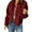 Red, variant on Rutainlusire Womens Fashion Corduroy Buttoned Comfy Truck Jackets 2026 Ladies' Casual Solid Color Lapel Button Long Sleeved Cardigan Jacket