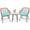 Turquoise, variant on Costway 3PCS Patio Rattan Bistro Set Table Armchair Garden Turquoise Cushion