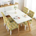 thumbnail image 2 of Set of 4 Lemon Print Dining Chair Covers Lovely Yellow Fruit Theme Washable Stretch Slipcovers Removable Polyester Protector for Modern Kitchen or Party, 2 of 4