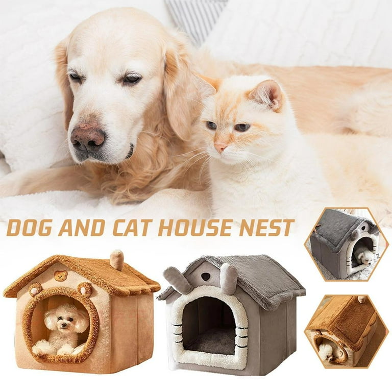 Pet Kennel House Winter Warm Rabbit Ears Cat Litter Pad Closed Yurt Pet Kennel House Winter Warm Rabbit Ears Cat Litter Pad Closed Yurt