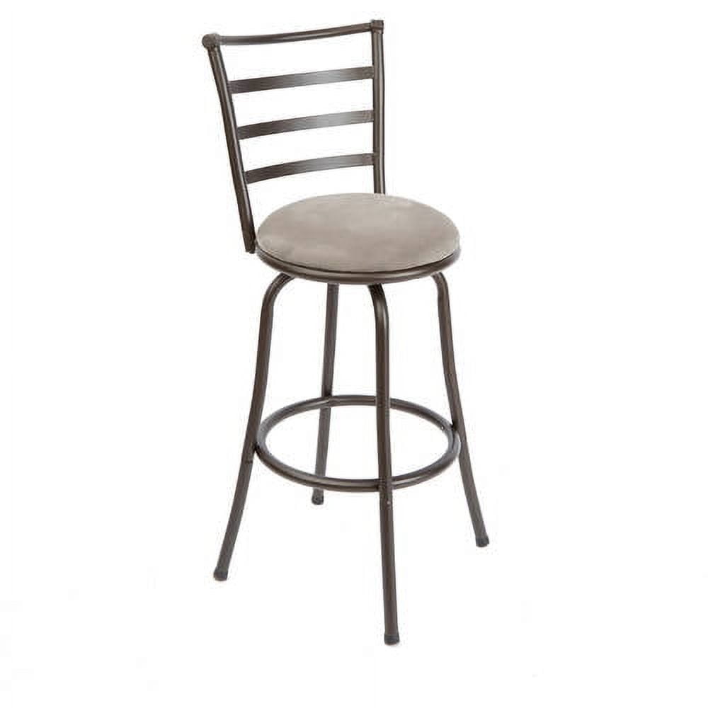 Mainstays Indoor Adjustable 24" or 29" Swivel Barstool, Gray Microfiber Cushion