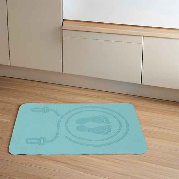 Mobestech Household Workout Mat Green Tpe Material Non Slip Comfortable for Skipping Rope