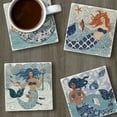 thumbnail image 5 of Thirstystone "Mermaid Island" 4-Pack Tumbled Tile Coasters 4" Square, 5 of 7