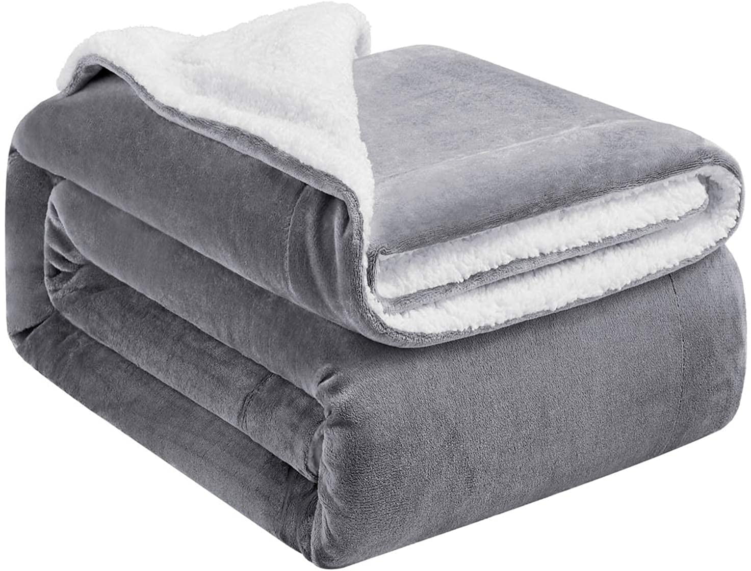 Plain Faux Fur Throws Sofa Bed Fleece Blanket Luxury Single Double King 