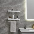 thumbnail image 2 of Estante de Vidrio para Baño Volpone de 2 Niveles en Blanco Mate 40x12 cm, 2 of 9