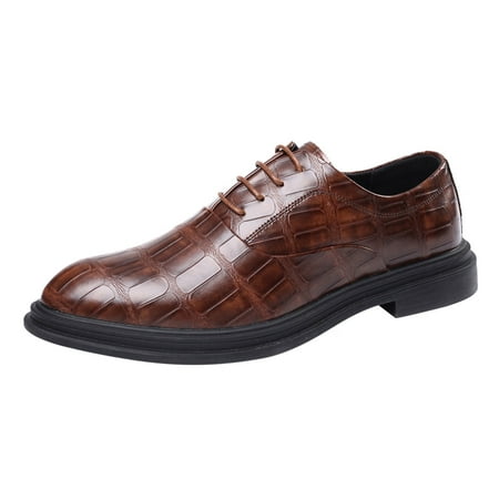 

Women Walking Shoes Mens Shoes Classic Business Leather Shoes Fashion Retro Casual Pattern Lace Up Leather Shoes leather shoes for Men PU Brown