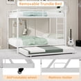 thumbnail image 4 of Miniyam Metal Full over Full Bunk Bed with Trundle, Space Saving Bunk Bed Frame with Ladder and Guardrails for Dorm, Apartment, White, 4 of 7
