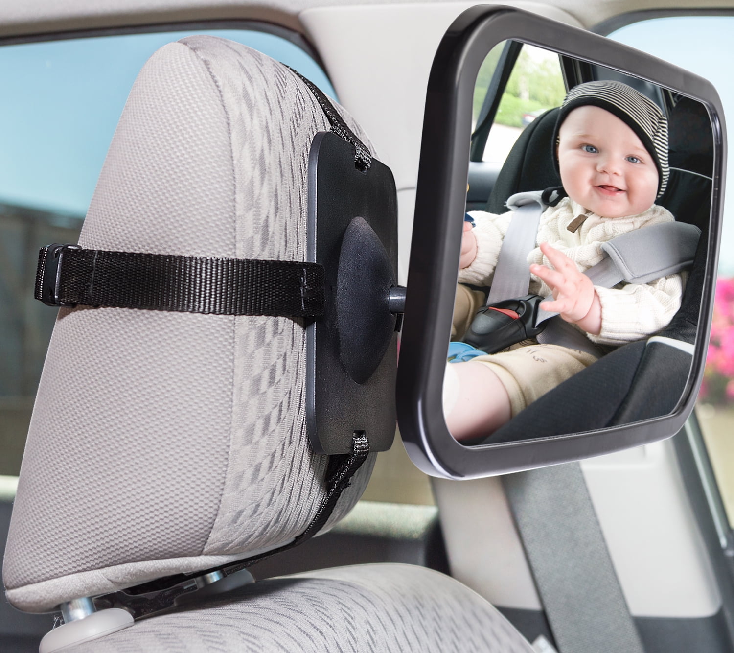 Back Baby Mirror Car Seat Cover for Infant Child Toddler Rear Ward Safety View~ 