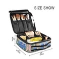 thumbnail image 3 of FORMRS Travel Makeup Bag Large Capacity Train Case Cosmetic Organizer with Adjustable Dividers, Seaside Leaves, 3 of 8