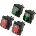 thumbnail image 1 of Interrupteur 4 Broches On-Off - Bascule Pièces/Jeu Noir Étanche 2 Positions Lampe Rouge Vert, 1 of 5