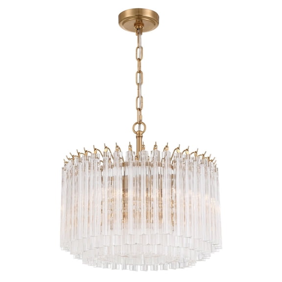 LOF-5005-AG Crystorama Lighting Lofton - 5 Light Chandelier-17 Inch Tall and 18 Inch Wide-Aged Brass Finish