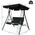 thumbnail image 3 of Costway Loveseat Patio Canopy Swing Glider Hammock Cushioned Steel Frame Outdoor Black, 3 of 8