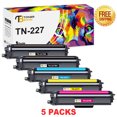 thumbnail image 1 of Toner Bank Compatible Toner Cartridge for Brother TN227BK TN227C TN227M TN227Y TN227 MFC-L3770cdw MFC-L3750cdw MFC-L3710cw HL-L3270cdw HL-L3210cw HL-L3290cdw HL-L3230cdw (2xBK, C, M, Y, 5-Pack), 1 of 8