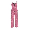 thumbnail image 5 of Agkizg Summer Womens Pajama Set Two-piece Pjs Sets Plus Size Love Print Cami and Long Pajama Pant Set Soft Sleepwear Loungewear Nightwear Sets Pink S, 5 of 5