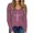 Carmine, variant on Women's Long Sleeve V-neck Cross Print Loose Casual T-shirt Top