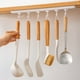 thumbnail image 4 of Ganchos deslizantes sobre la puerta Espaciado ajustable, organizador de plástico resistente antiadherente sin taladro, caqui blanco impermeable, 3 o 6 ganchos, armario baño cocina almacenamiento, 4 of 6