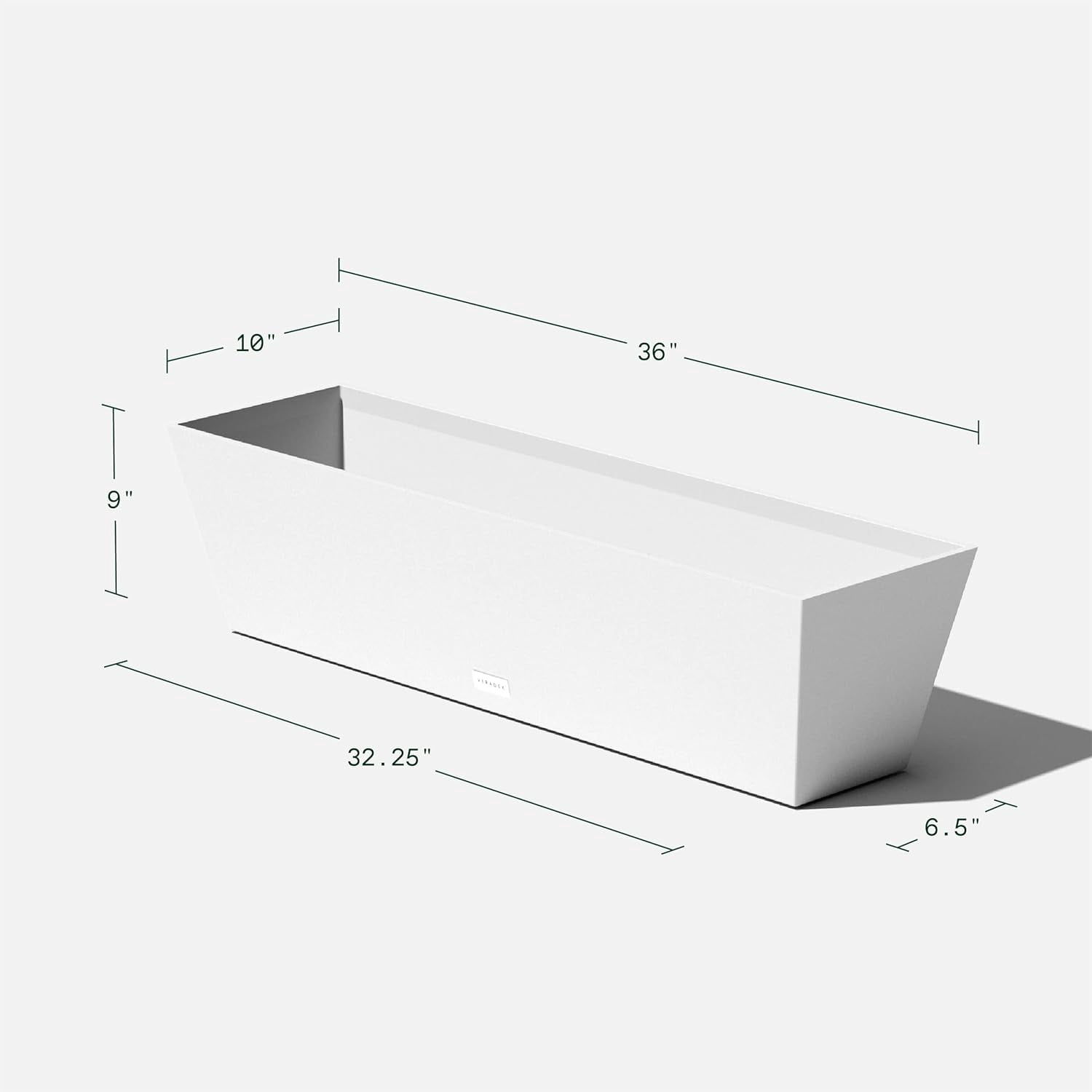 CHTER Pure Series Window Box Planter - Long Rectangular Planter for Indoor or Outdoor Windowsill/Balcony | Durable All-Weather Use with Drainage Holes | Modern Decor for Herbs, Small Plants, Flowers