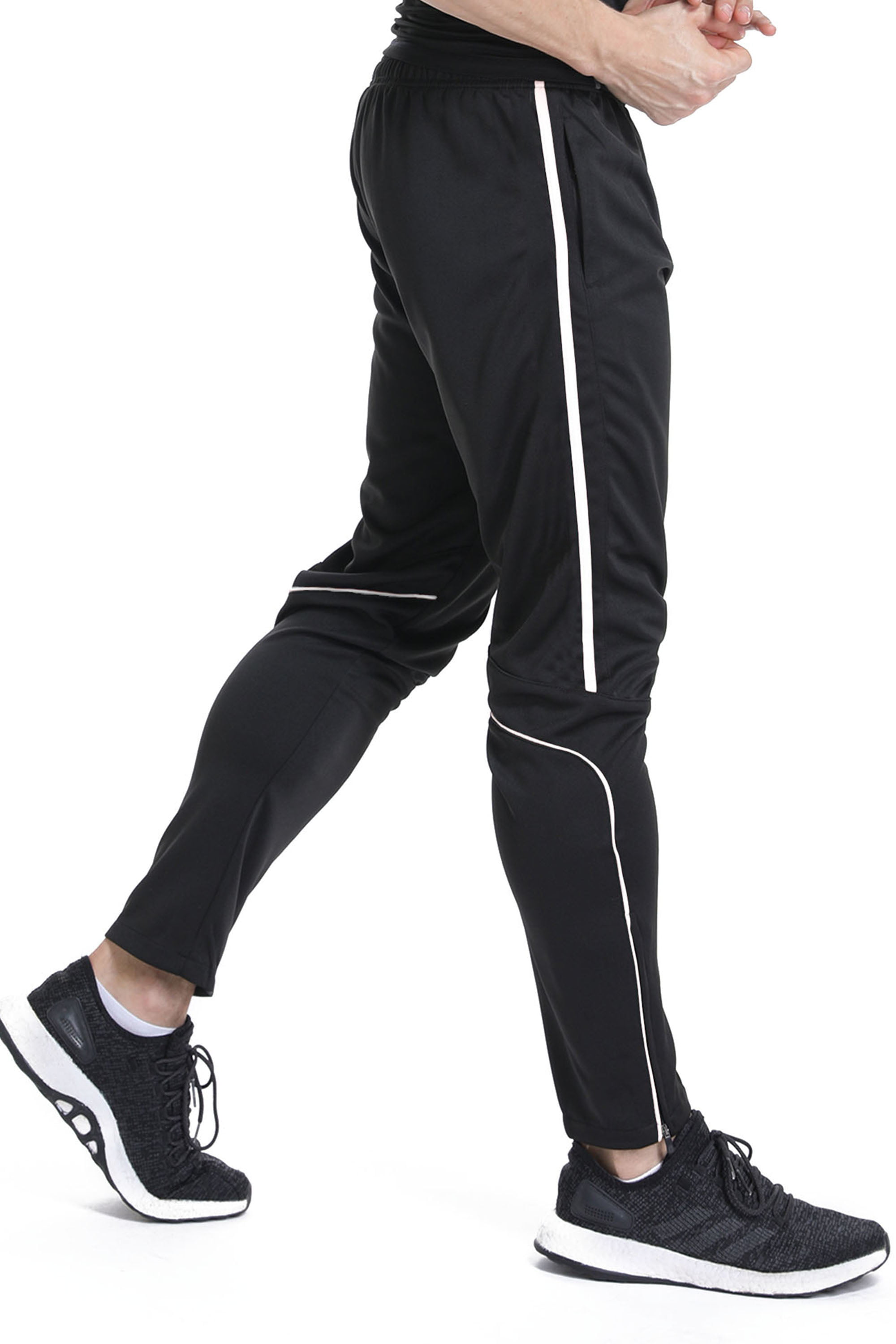 Mens Track Pants Stripe Jogger Moisture Wicking Active Training Cross Fit Run 
