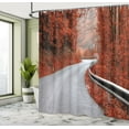 thumbnail image 5 of Ambesonne Fall Shower Curtain, Dreamy Road Travel Theme, 69"Wx75"L, Orange Pale Grey, 5 of 5