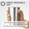 thumbnail image 4 of ARORA Aluminum Metal Cups for Drinks, Metal Anodized Hammered Silver Color Tumblers Set of 6, , Aluminum Drinking Cups for Father's Day 15oz, 4 of 7