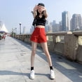 thumbnail image 2 of Pantalones cortos de mezclilla para mujer verano 2024 nueva cintura alta elástica elevación de cadera color sólido una palabra versátil Spice Girl pantalones calientes de tendencia delgada, 2 of 5