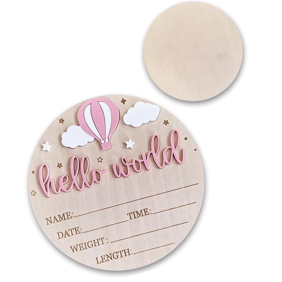 lixuesong Nursery Wall Plaques With Customizable Baby Birth Detail Safe Newborns Announcement Sign For Home Decoration