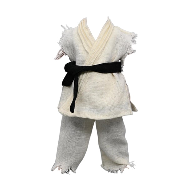 Figura de acción 1:12 Ropa para hombre Uniforme de judo Ropa para muñecas Top Pantalones Cinturón Vestir Blanco