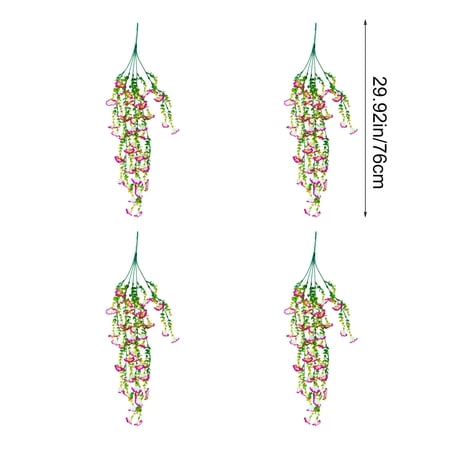 Bwiyojiz Home Decoration Other Count 4pcs Simulation Admiralty Willows Green Plants Rattan Artificial Fake Flowers Wall Hanging Flower Vines Wedding Gifts for Yourself
